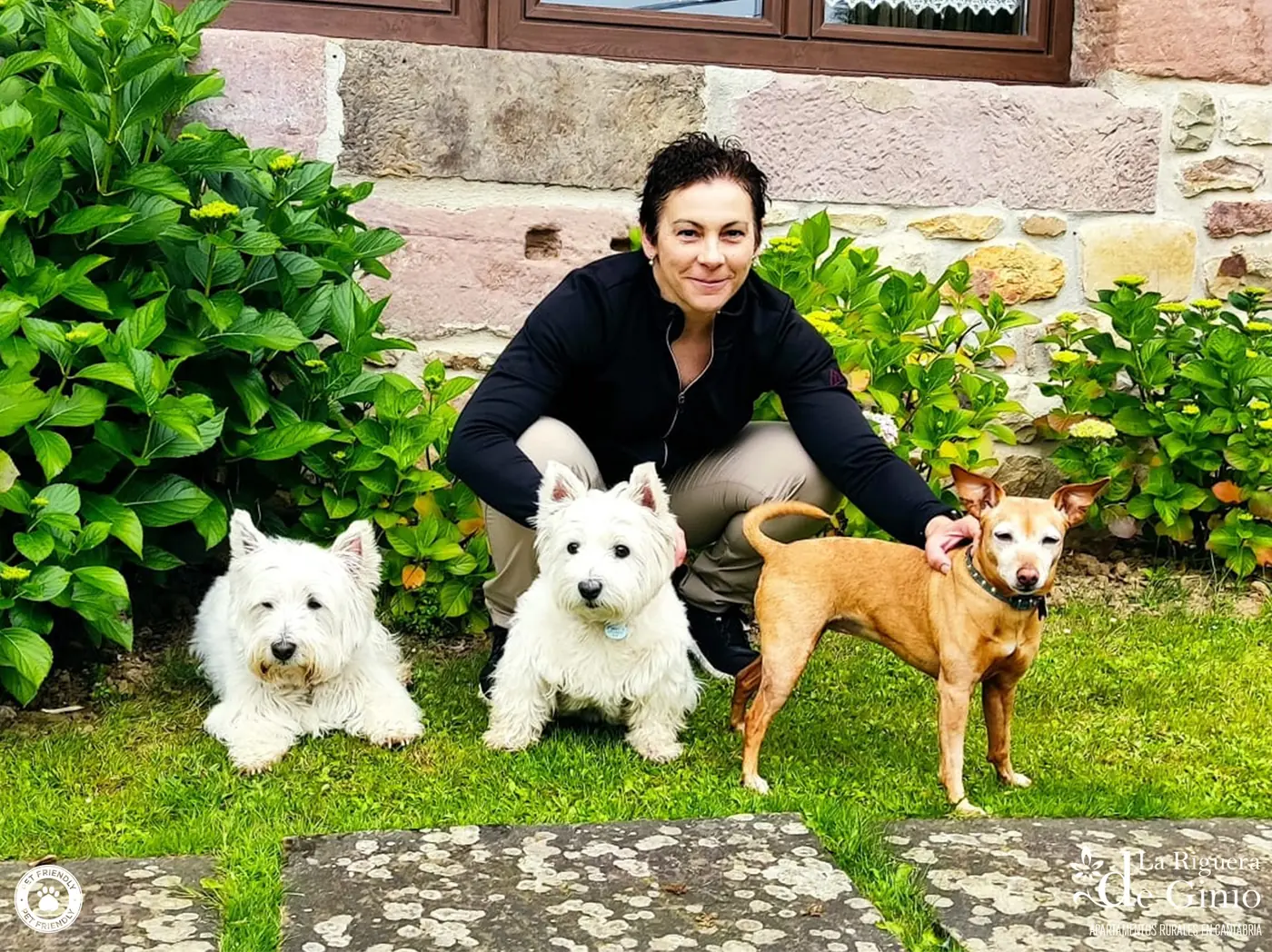 Huésped con su perro
